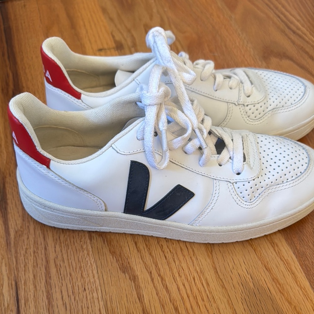 Veja White and Red Sneakers